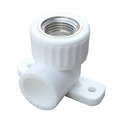 Угол полипропиленовый Valfex с внутренней резьбой (простое крепление) 25х3/4, белый