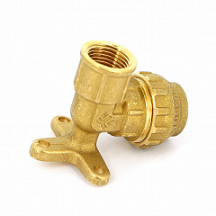 Уголок Tiemme с внутренней резьбой и креплением 25 x 3/4, латунь