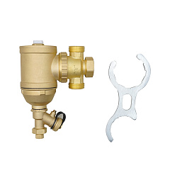 Сепаратор шлама Rommer магнитный, поворотный универсальный НР 3/4 корпус- латунь