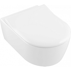 Унитаз подвесной Villeroy and Boch 5656 RS01 AVENTO Комбипак (5656R001 370х530, , DirectFlush + 9M78C101 Сиденье для а, SlimSeat, QuickRelease, SoftClosing)
