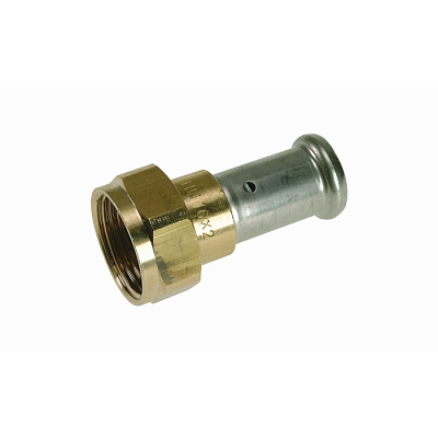 Муфта Henco накидная гайка, плоское уплотнение, латунь пресс, 16x3/4
