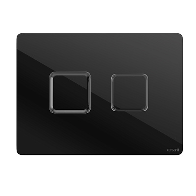 Кнопка смыва Cersanit ACCENTO SQUARE для AQUA 50 пневматическая стекло черный