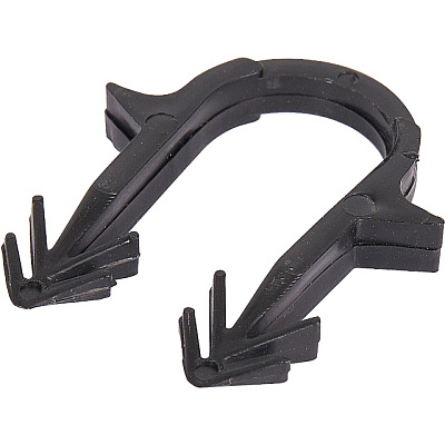 Скоба якорная Stout с двойным креплением для труб д.16-20мм, цвет черный