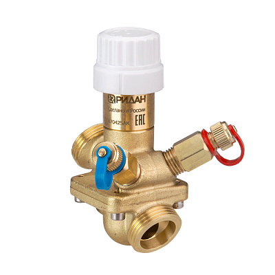 Комбинированный балансировочный клапан Ридан автоматический AQT-R3, PN16, DN32, G 1 1/2 с ниппелями (003Z1815R3)