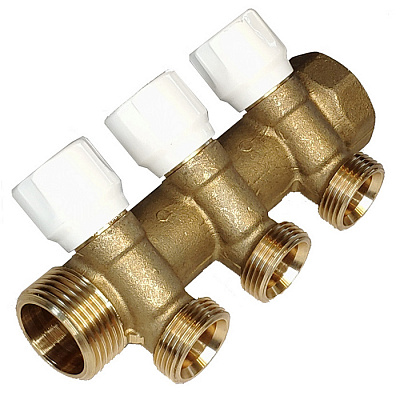 Коллектор TECE универсальный с запорными вентилями, 1 х 3/4 Ek, 3 вывода