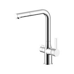 Смеситель для кухни IDDIS с каналом для фильтрованной воды, Pure, хром