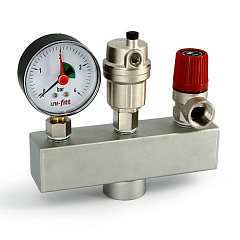 Группа безопасности котла UNI-FITT до 50 кВт, 1, сталь, 3 бар