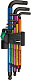 Набор Г-образных ключей WERA 967/9 SPKL TORX O Multicolour BlackLaser 1 SB с шаром, магнит, 9 пр., TX 8/9/10/15/20/25/27/30/40