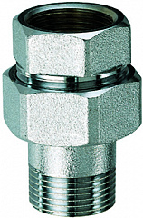 Разъемное соединение FAR 1 внутренняя-наружная резьба, никелированная латунь