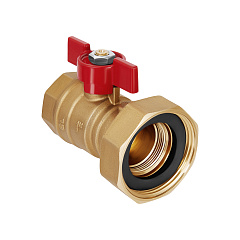 Кран шаровой с накидной гайкой HOOBS , 1 вр. Х 1 1/2 нак. гайка, с прокладкой