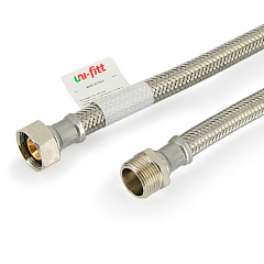 Гибкая подводка UNI-FITT для воды НВ 3/4, 60 см, DN 13, оплётка из нержавеющей стали