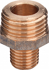 Ниппель Viega переход R 1/8 x G 1/4, плоское уплотнение, бронза, модель 3247 наружная резьба