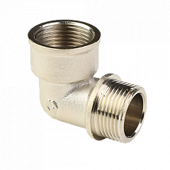 Угольник MVI с ребордой, 90 градусов, резьба ВР-НР 1/2, DN15, латунь