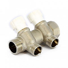 Коллектор UNI-FITT 400N НВ 3/4 2 х 1/2 Н 40 мм никелированный с вентилями