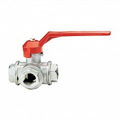 Кран шаровой Itap 128 3-ходовой тип T, ВВ 2, рычаг