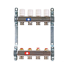 Коллекторная группа UNI-FITT 1 х 3/4 2 вых с регулировочными и термостатическими вентилями