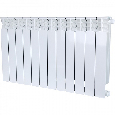 Биметаллический секционный радиатор отопления Stout Space Ventil 500 / 12 секций (нижнее правое)