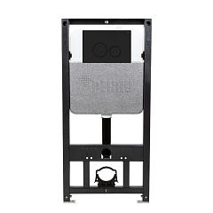 Комплект инсталляции РЕХАУ NOVAFLOW с панелью смыва NOVA ORB 001 круглые клавиши, пластик, черный, матовый (19101071001)