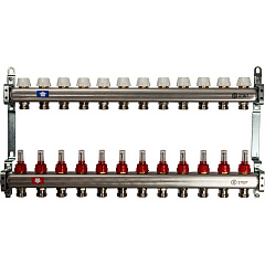 Коллектор Stout из нержавеющей стали с расходомерами 1/3/4x12, SMS 0917 000012