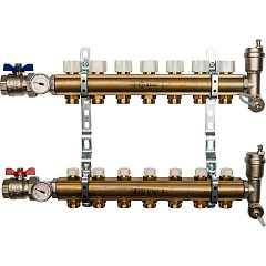 Коллектор Stout распределительный из латуни без расходомеров 1/3/4x7, SMB 0468 000007