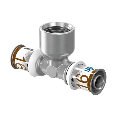 Тройник Uponor S-Press PLUS 25 x 3/4 ВР x 25 мм, 10 бар, латунь