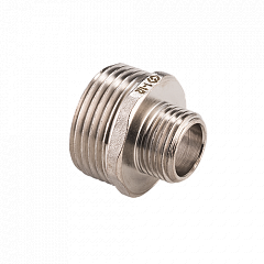 Ниппель MVI переходной, резьба НР 1/2 х 3/8, DN15, латунь