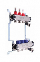 Коллекторная группа Termica на 11 выходов из нержавеющей стали с расходомерами