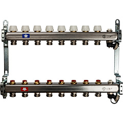 Коллектор Stout из нержавеющей стали без расходомеров, с клапаном вып. воздуха и сливом 1/3/4x8, SMS-0932-000008