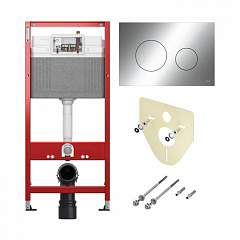 Комплект инсталляции TECE TECEbase 2.0 с панелью смыва TECEloop хром глянцевый