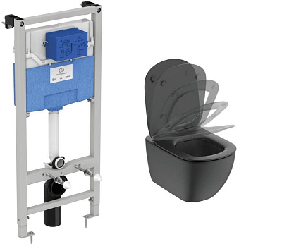 Комплект Ideal Standard Tesi подвесной унитаз, инсталляция, сиденье T3868V3