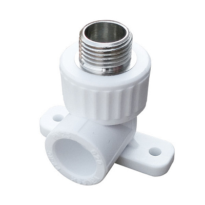 Угол полипропиленовый Valfex с наружной резьбой (простое крепление) 20х1/2, белый