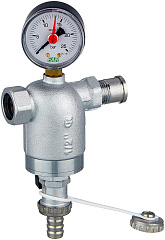 Фильтр для воды FAR 3/4 НР-BР, с манометром, 300мкм, с магнитом, Max: 95 C, 25 бар