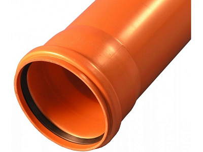 Труба для наружной канализации Valfex D110 с раструбом L=0,5 м (110x500) рыжая