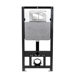 Комплект инсталляции РЕХАУ NOVAFLOW с панелью смыва NOVA QUAD 001 прямоугольные клавиши, пластик, хром, глянцевый (19101031001)