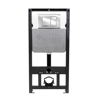 Комплект инсталляции РЕХАУ NOVAFLOW с панелью смыва NOVA QUAD 001 прямоугольные клавиши, пластик, хром, глянцевый (19101031001)