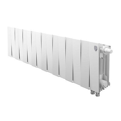 Биметаллический секционный радиатор отопления Royal Thermo PianoForte Bianco Traffico 200 / 16 секций нижнее правое подключение