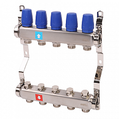 Коллектор MVI из нержавеющей стали в сборе для отопления 5 выходов