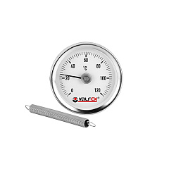 Термометр Valfex биметаллический термометр накладной с пружиной, 63 мм, 120 гр.С