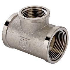 Тройник VALTEC переходной 3/4 х 1/2 х 3/4 внутренняя, никелированная латунь
