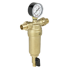 Фильтр промывной Valfex 3/4 с манометром, латунный