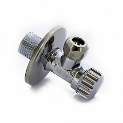 Кран шаровой Bugatti MINNESOTA 861 угловой для смесителей с розеткой, 1/2 x 10мм, хромированный