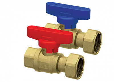 Кран шаровой FAR хром. 3/4 ВР -3/4 накид.гайка (бабочка,син.)