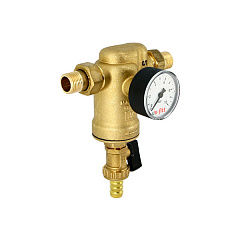 Фильтр промывной UNI-FITT ВН 1/2 х 3/4 с редукционными соединениями и аксиальным манометром, 100 мкм