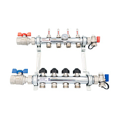 Комплект коллекторов РЕХАУ HKV-D на 10 контуров, нержавеющая сталь