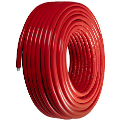 Труба из сшитого полиэтилена (PE-Xa) Usystems Radi Pipe PN10 16x2,2 в теплоизоляции 6 мм красной, бухта 100 м