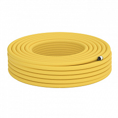 Гофрированная труба из нержавеющей стали Lavita HFPY25A, для газа, термообработанная в п/э оболочке, желтая