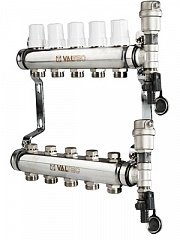 Коллекторная группа VALTEC НЕРЖ, в сборе, 1х4 вых. Евроконус 3/4