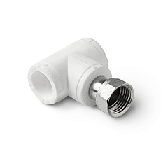 Тройник полипропиленовый PRO AQUA PP-R с накидной гайкой белый (25-3/4), арт.PA29114