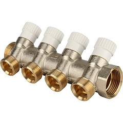 Коллектор Stout с регулировочными вентилями 1x3/4EK с 4 отводами, SMB 6851 013404