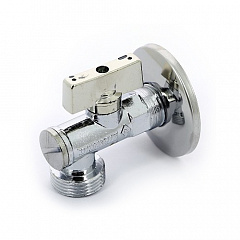 Кран шаровой Bugatti MIAMI 790 угловой для стиральных машин с фильтром и розеткой, НН 1/2 x 3/4, хромированный